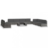 Gossi set mobilier de gradina, 10 piese, gri, poliratan