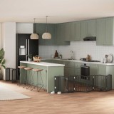 vidaXL Poartă c&acirc;ini pliabilă cu ușă 15 panouri negru 750 cm, lemn plop