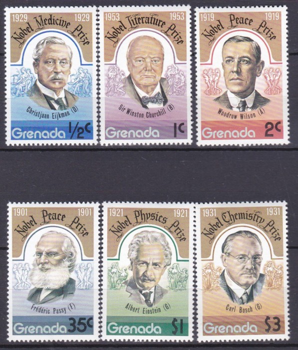 DB1 Laureati Premiul Nobel 1978 Grenada 6 v. MNH