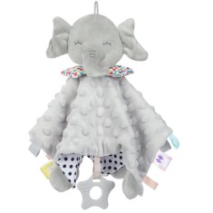 Jucarie Elefant pentru Bebelusi, Zornaitoare, Fosnitoare, Dentitie, Senzoriala, Paturica Alinare, Siguranta, Usoara, Somn Linistit, Clopotel Incorpora