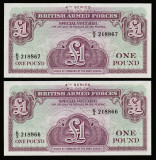 Marea Britanie_2 bancnote x 1 lira sterlina 1962_UNC_K/2 218866-867