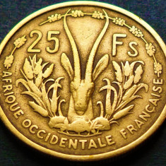 Moneda exotica 25 FRANCI - AFRICA OCCIDENTALA, anul 1956 * cod 46 B