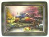 FARFURIE DECORATIVA TABLOU PORTELAN DECOR THOMAS KINKADE BRADEX EDITIE LIMITATA STEPPING STONE COTTAGE 21 CM