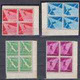 ROMANIA 1957 LP 429 CAMPIONATELE EUROPENE DE GIMNASTICA BLOCURI DE 4 TIMBRE MNH, Nestampilat