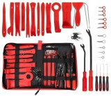 Cumpara ieftin Set profesional 43 unelte pentru demontare tapiterie auto si radio, extractoare clipsuri, panouri, ornamente si conectori, cu geanta pentru organizare