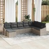 VidaXL Set de canapele pentru grădină 8 pcs Gri deschis Rattan poli 3346842