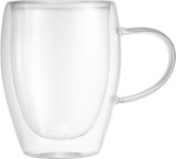 Set 2 cani termo MagicHome pentru cafea si ceai, sticla dubla, 350 ml