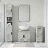 Cumpara ieftin Set de cabinet pentru baie cu 3 piese HOORN Gri Beton
