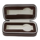 Cumpara ieftin Caseta Transport Ceasuri Piele Ecologica Maro / Neagra 2 Spatii PU80, Watchbox