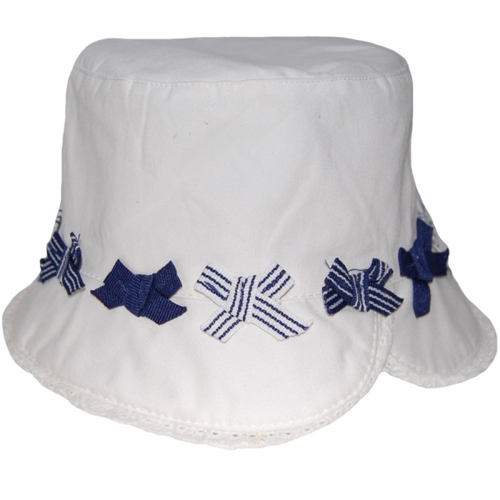 Palarie alba cu fundite (10268), 8x24 cm 48 cm