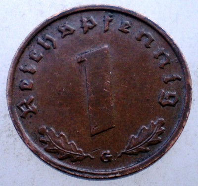2.591 GERMANIA WWII 1 REICHSPFENNIG 1939 G foto