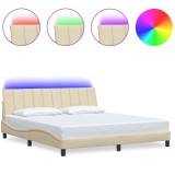 Cumpara ieftin Cadru de pat fara saltea, Hanko, crem, 180x200 cm, textil