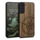 Husa Kwmobile pentru Samsung Galaxy S21 FE, Lemn, Maro, 56172.02, Carcasa