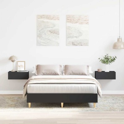 vidaXL Cadru de pat fără saltea, negru, 135x190 cm, lemn prelucrat 861067 foto