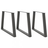 VidaXL Picioare de masă &icirc;n formă de V, 3 buc., antracit, 100x(72-73,3) cm, oțel