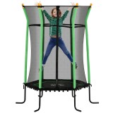 HOMCOM Trambulină Elastică pentru Copii 3-10 Ani cu Intrare cu Fermoar și Bare Căptușite, &Oslash;163.5x190 cm, Verde | Aosom Romania