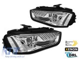 Kit de faruri xenon potrivit pentru Audi A4 B8 2012-2015 cu semnalizator dinamic, baza cromata, stanga si dreapta Performance AutoTuning