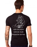 Cumpara ieftin Tricou Negru Barbati - Iubit, urat dar respectat - M, THEICONIC