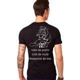 Tricou Negru Barbati - Iubit, urat dar respectat - XL