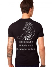 Tricou Negru Barbati - Iubit, urat dar respectat - XL