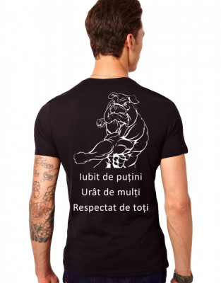 Tricou Negru Barbati - Iubit, urat dar respectat - XL foto