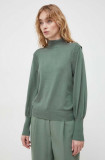 Cumpara ieftin Bruuns Bazaar pulover femei, culoarea verde, light, cu turtleneck