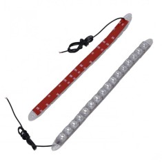 Set doua benzi cu DRL cu 16 LED-uri COB elSales ELS-DRL16 pentru autoturisme, motociclete, camioane , lumina