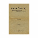 N. Zaharia, Mihail Eminescu, cu dedicația olografă a autorului către Octav Minar, 1910
