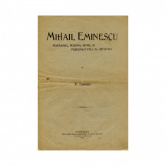 N. Zaharia, Mihail Eminescu, cu dedicația olografă a autorului către Octav Minar, 1910