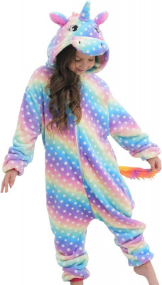Pijamale HovoX pentru copii cu unicorn, păpușă și fete foto