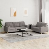 VidaXL Set de canapele cu perne, 2 piese, gri taupe, textil