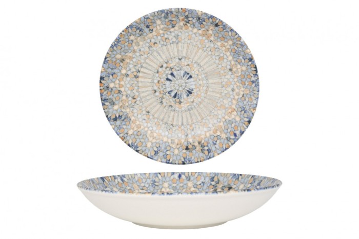 Bonna Farfurie ad&acirc;ncă - Luca Mosaic - Porţelan - 23 cm (1000cc) - set de 6