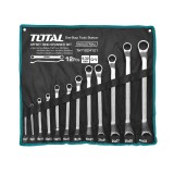 Set 12 chei inelare cu cot Total Industrial, 6 - 32 mm, husa inclusa