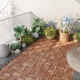 Set 10 dale deck din lemn de acacia Alliste, 30 x 30 cm, natur