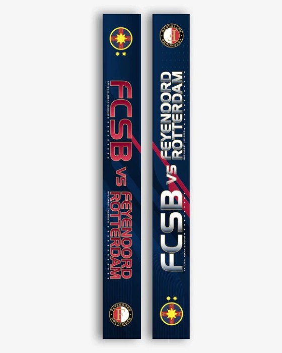 Esarfa (de colectie) meci fotbal FCSB (Steaua) - FEYENOORD ROTTERDAM (Europa League 11.12.2026)-produs oficial