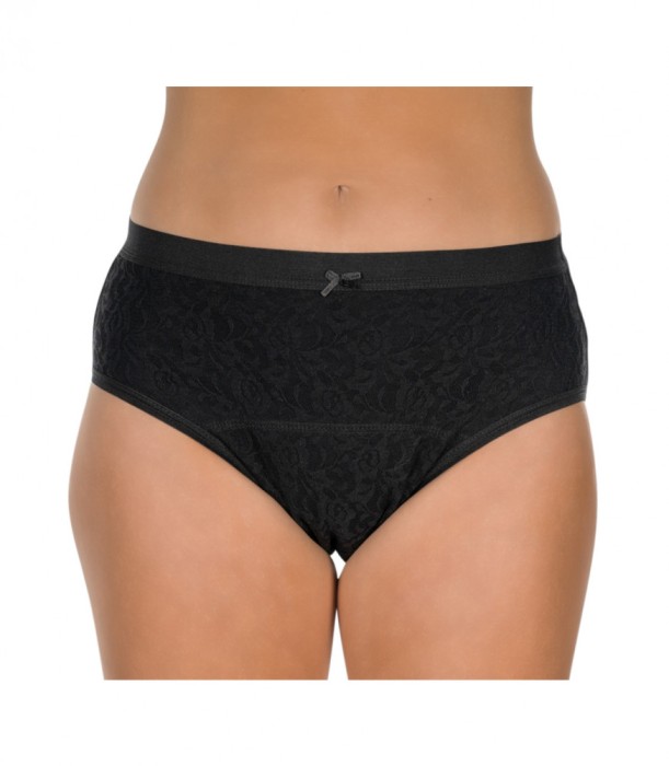 Chilot dama menstruali/incontinenta nivel 2/5, Suprima, Bumbac, Negru, Mar L