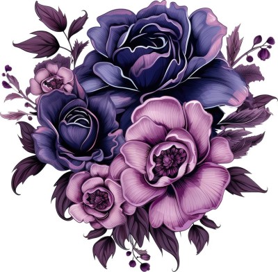 Sticker decorativ, Flori, Multicolor, 61 cm, 1325STK-2 foto