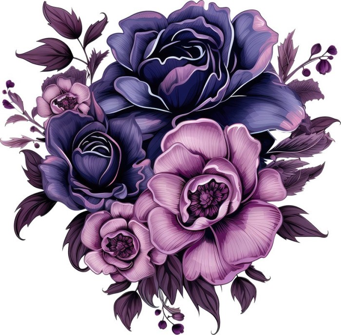 Sticker decorativ, Flori, Multicolor, 61 cm, 1325STK-2