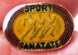 I.156 ROMANIA INSIGNA SPORT SANATATE L16mm, Romania de la 1950