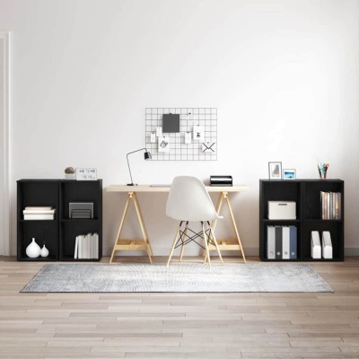 Set comodă TV 4 pcs Stejar negru 37 x 35 x 72 cm Lemn compozit foto