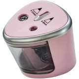 Ascutitoare Electrica cu 2 Gauri, Gri, Baterii 4 x AA (neincluse), 7.5 x 7.5 x 7.5 cm, Roz