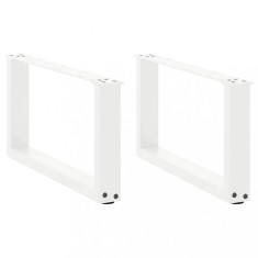 vidaXL Picioare pentru măsuță de cafea &icirc;n formă de U, 2 buc., alb, 60x(30-31) cm, oțel 4013141