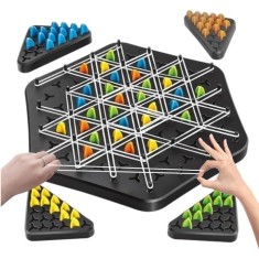 Sah international triangular, ideal pentru serile in familie, joc interactiv pentru copii si adulti, strategie si distractie pentru familie, negru/mul