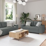 Gossi set canapea, 3 piese, perne gri inchis, textil