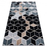 Covor POLI 9139A cub 3D negru / gri, 140x190 cm, Dreptunghi, Polipropilena