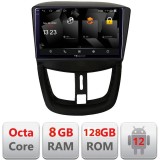 Navigatie auto Peugeot 207 Android 12 QLED 2K Octa Core 8GB RAM 128GB