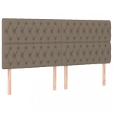 Tablii de pat, 4 buc, gri taupe, 90x7x78/88 cm, textil