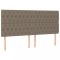 Tablii de pat, 4 buc, gri taupe, 90x7x78/88 cm, textil