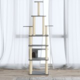 Ansamblu pisici, st&acirc;lpi din funie sisal, gri deschis, 183 cm