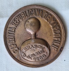 Expozitia republicana de MACROFILIE, Brasov - Republica Socialista Romania, anul 1983 - medalie rara